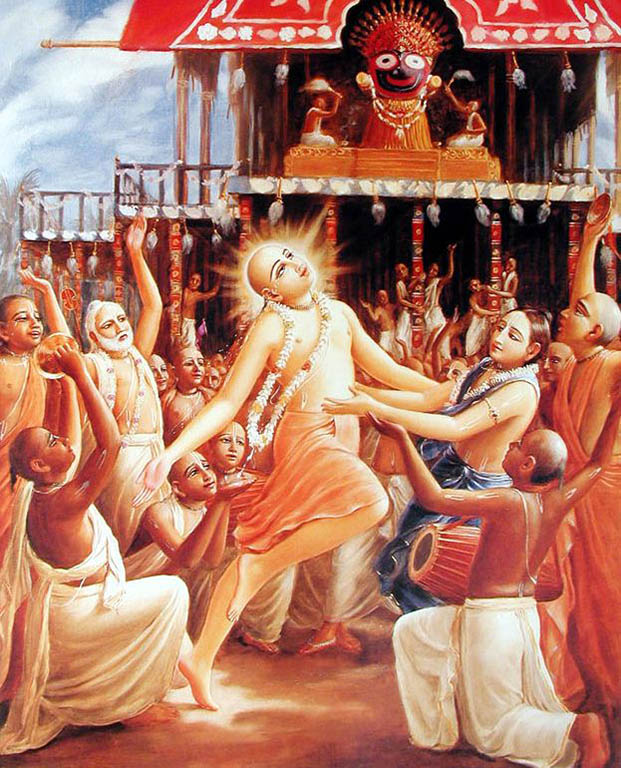 Господь Чайтанья танцует на фестивале Ратха-Ятра