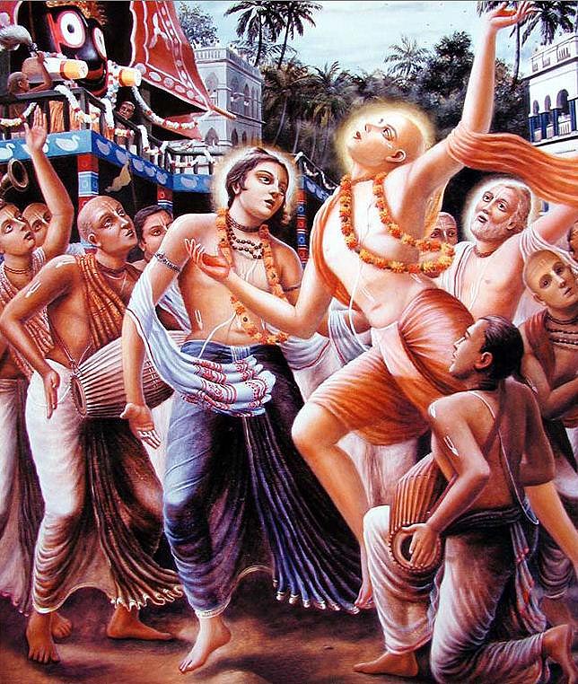 Господь Чайтанья танцует на фестивале Ратха-Ятра